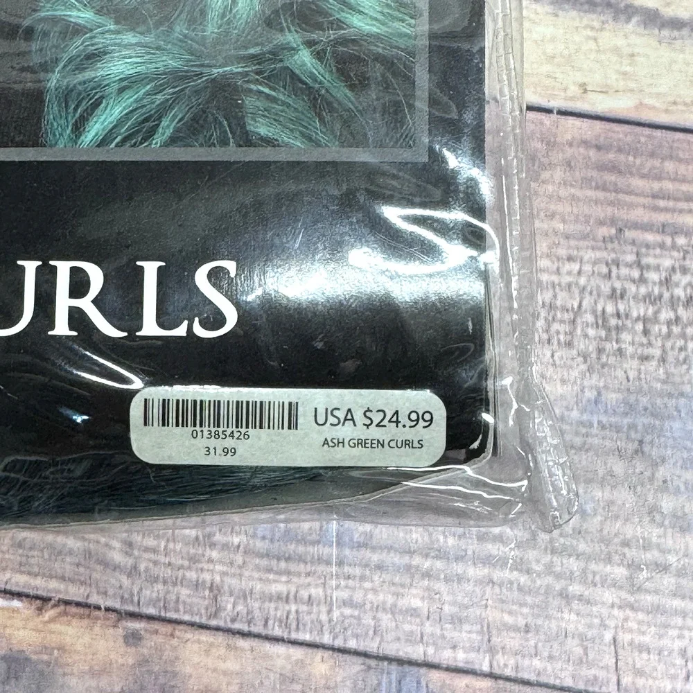 Adult Wig Green Curly Curls Long Spirit Halloween Costume Cosplay NEW! - Picture 2 of 5